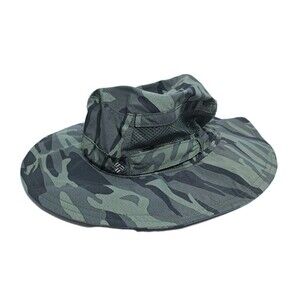 Columbia Camo Green Vented Nylon Bucket Sun Safari Hat Adjustable Omnishade